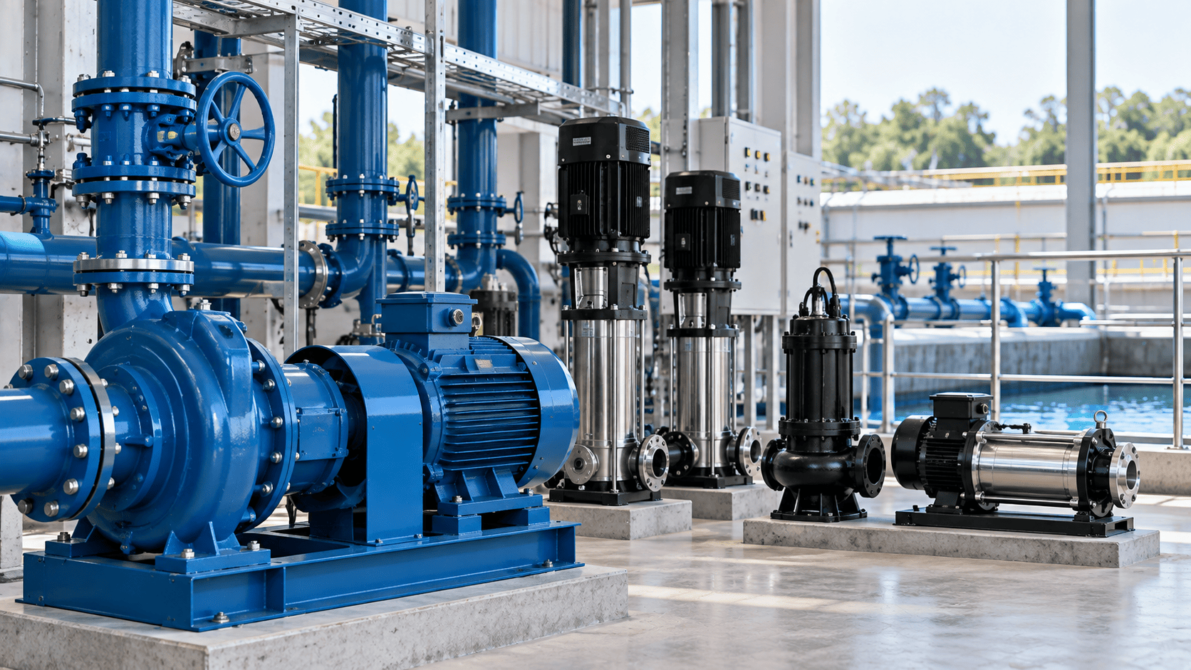 Industrial water pumps for water supply and infrastructure projects